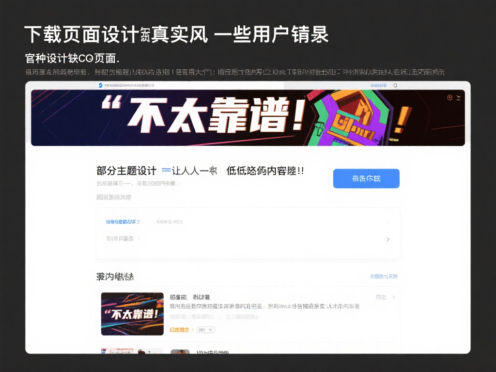 下载页面设计缺乏真实感
一些用户表示，官网宣传内